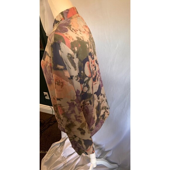 Juicy Couture Women’s watercolor cammo Floral Bomber Jacket xl - Picture 3 of 5
